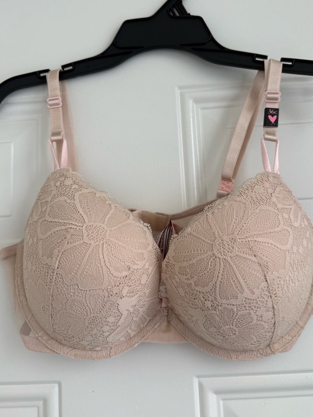 Victoria's Secret Bra Sexy Tee Lined Demi Nude Tan Lace  36C